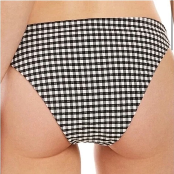 NWT Andie Swimwear The Cheeky Bikini Bottom in White Black Gingham Print Sz L - Picture 11 of 12